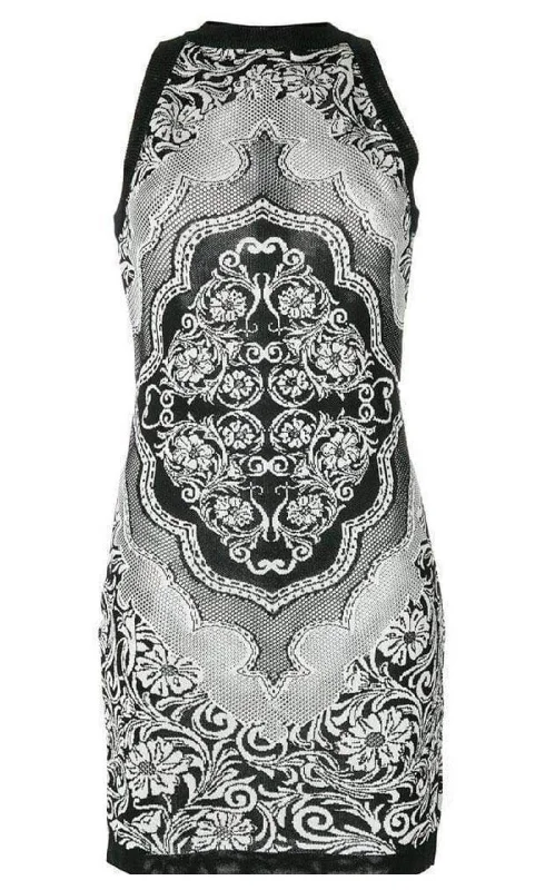 Stock Up and Save silk dressJacquard Lace Print Mini Dress