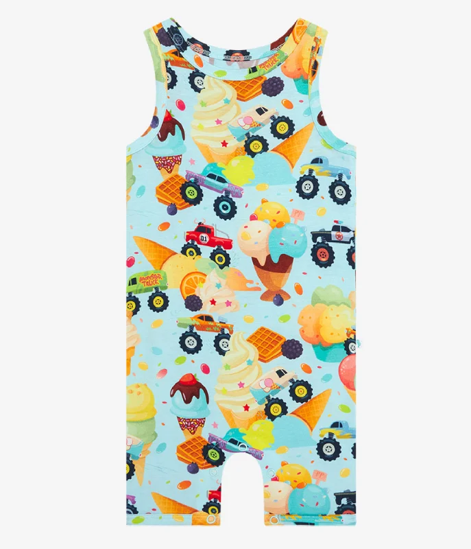 Clearance Sale minimalistic dressPosh Peanut Monster Truck Romper
