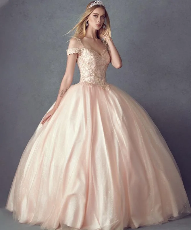 Weekend Deal denim dressLong Ball Gown Off Shoulder Beaded Quinceanera Dress