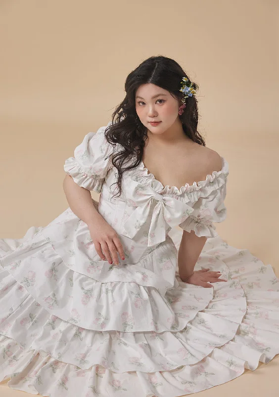 Super Sale Curve & Plus Bloom in Coral Island Corset Dress