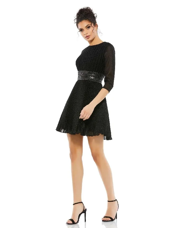 Super Deal relaxed fit dressMac Duggal 30749 Short Cocktail Pleated Mini Dress