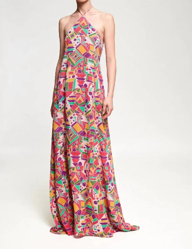 The Best Prices casual summer dressHalterneck Maxi Dress In Miro