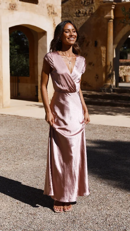 Don’t Miss Out Selma Maxi Dress - Dusty Pink
