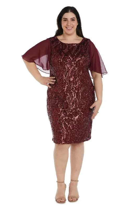 Deal Mania trendy bodycon dressR&M Richards 7531W Plus Size Short Capelet Dress