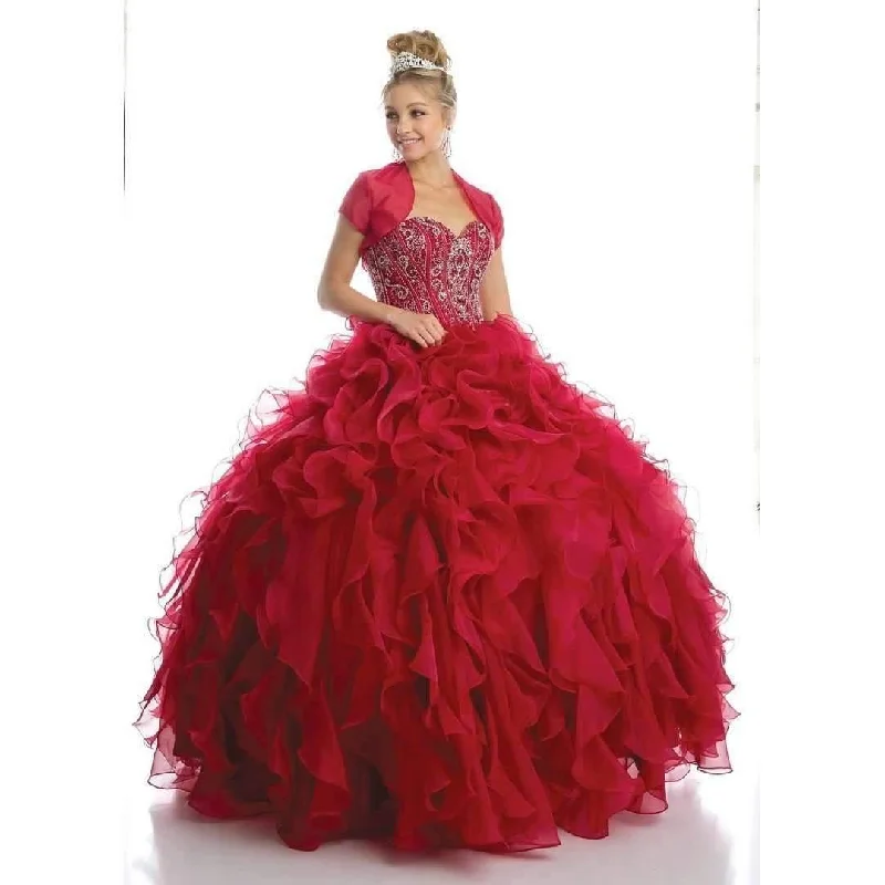 Instant Savings bodycon dressLong Strapless Quinceanera Ruffled Skirt Ball Gown