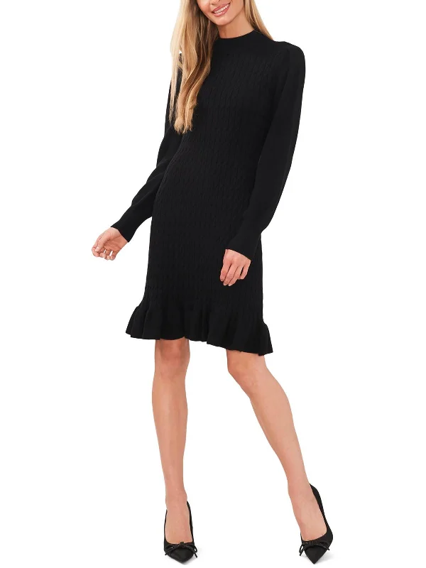 Exclusive Preview relaxed fit dressWomens Cable Knit Mock Neck Sweaterdress