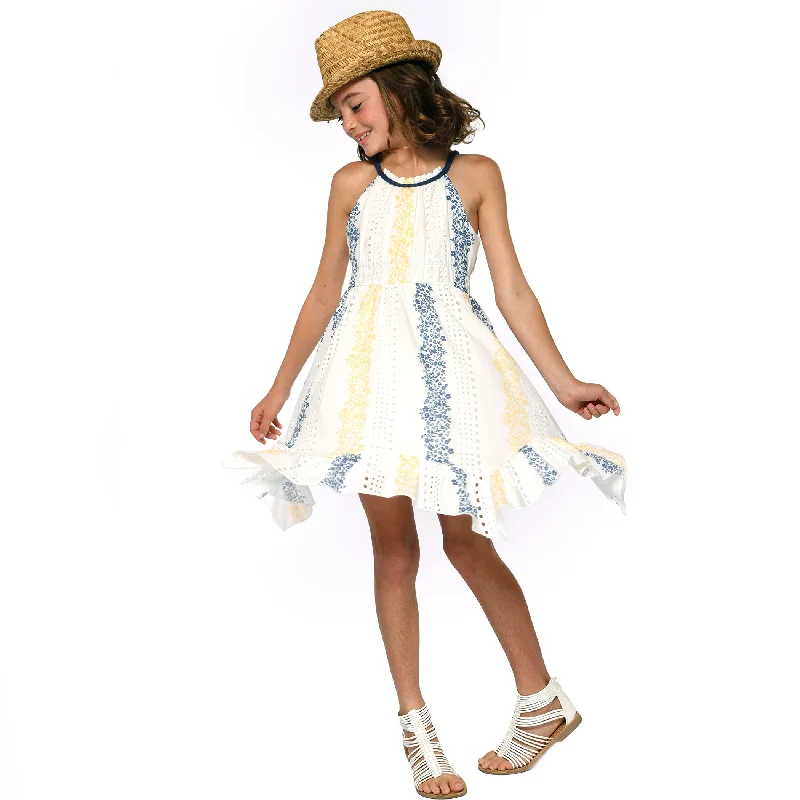 Lowest Price formal dressPrinted Eyelet Halter Dress
