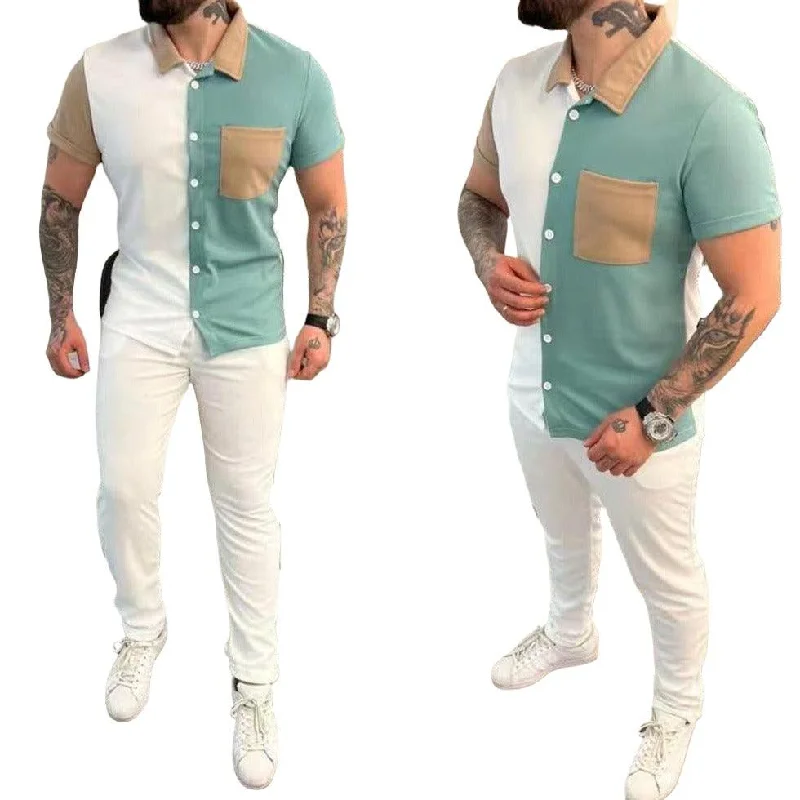 Men's Shirt Short-sleeved Trousers Suit