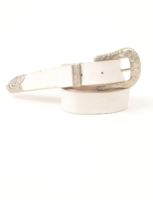 Act Fast contemporary trench coatOff White Waist Belt - M