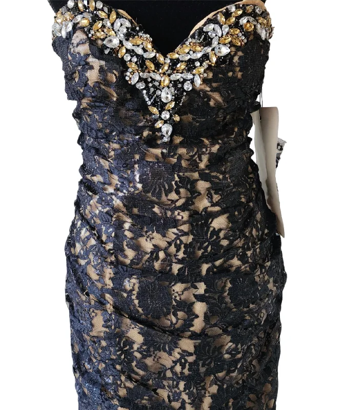 Sneak Peek Sale casual knit dressLace Cocktail Dress In Black/nude