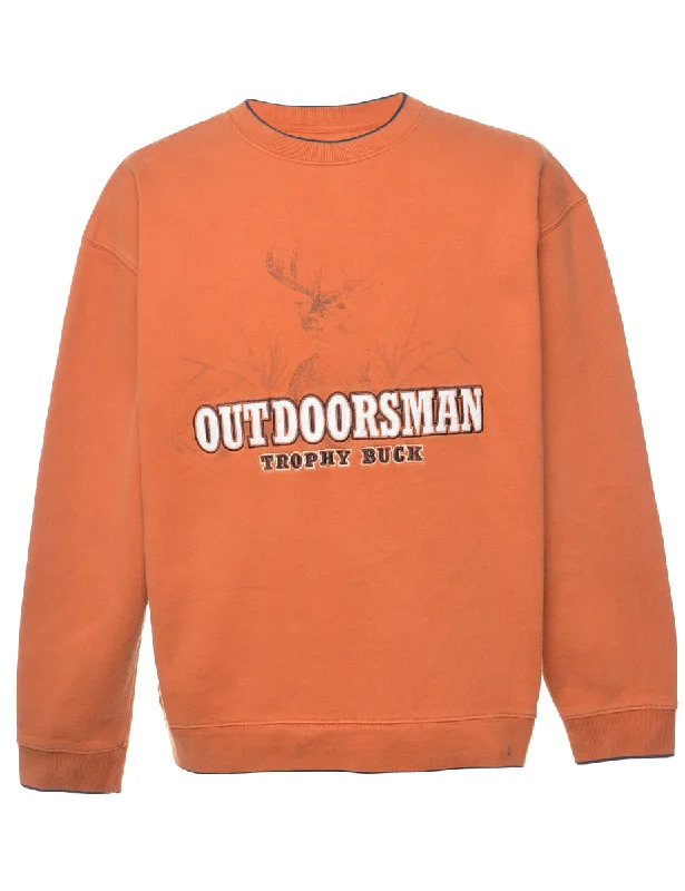 Coral Outdoorsman Trophy Buck Animal Sweatshirt - S