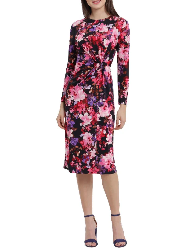 Don't Wait backless dressWomens Floral Twist Front Midi Dress
