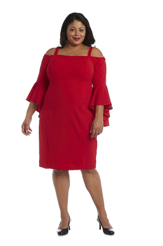 Limited Availability fitted bodycon dressR&M Richards 8858W Short Cocktail Plus Size Dress