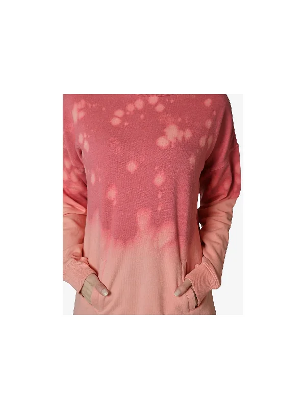 Early Access NO COMMENT Womens Tie Dye Long Sleeve Crew Neck Short Shift Dress