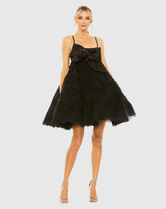 Bow Front Tulle Mini Dress