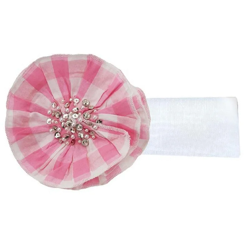 New Deals vintage dressPink Gingham Elastic Headband