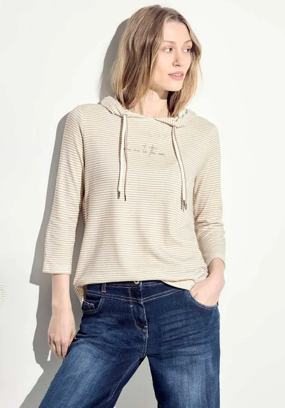 Early Bird Discount sports hoodieCecil Stripe Hoodie, Boulder Beige