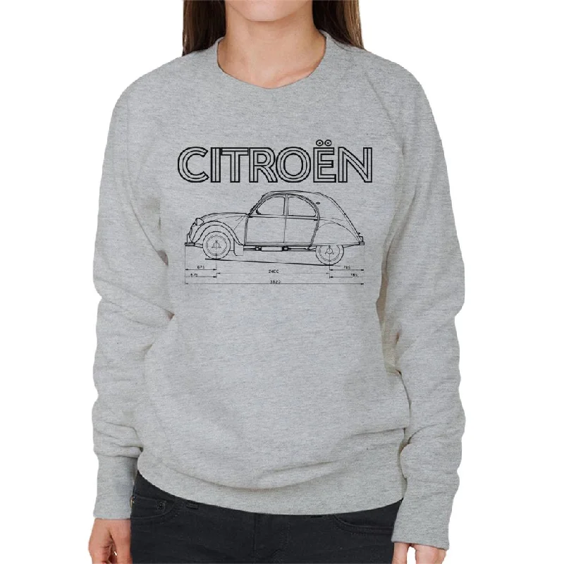 Deal Zone long-sleeve athletic hoodieCitroën 2CV Dimensions Black Diagram Women's Sweatshirt Deal Zone long-sleeve athletic hoodieCitroën 2CV Dimensions Black Diagram Women's Sweatshirt
