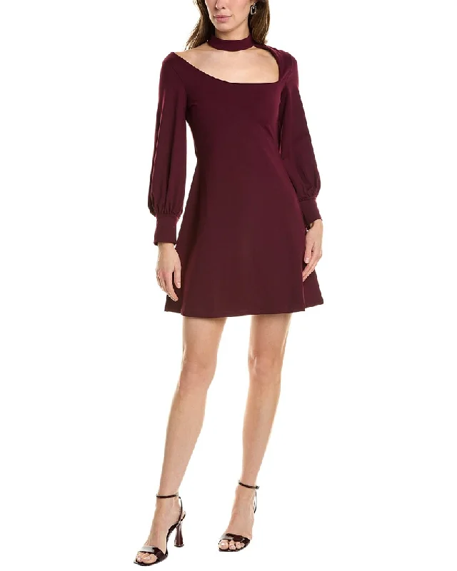 Stock Clearance casual slip dresssusana monaco Mock Cutout Flare Mini Dress