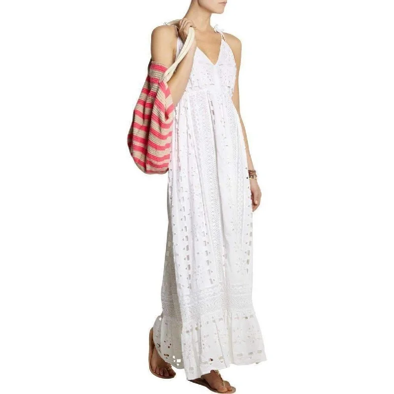 Price Fest pleated dressMichael by Michael Kors White Eyelet Maxi Peasant Dress