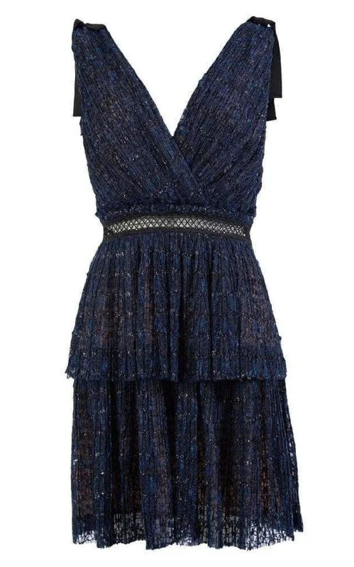 Today’s Deal wool dressNavy Metallic Pattern Dress
