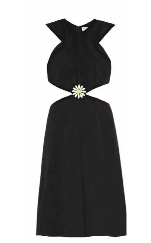 Flash Sale knit dressBlack Daisy Cut-Away V-Neck Dress