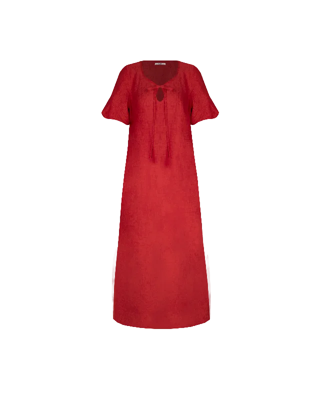 Price Meltdown ANGEL LINEN MAXI DRESS SANGRIA