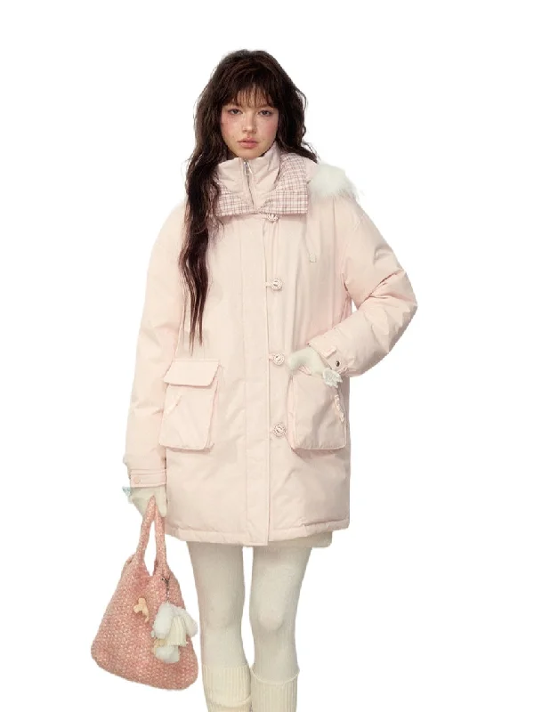 Don't Wait padded puffer coatPink Multi-Function Down