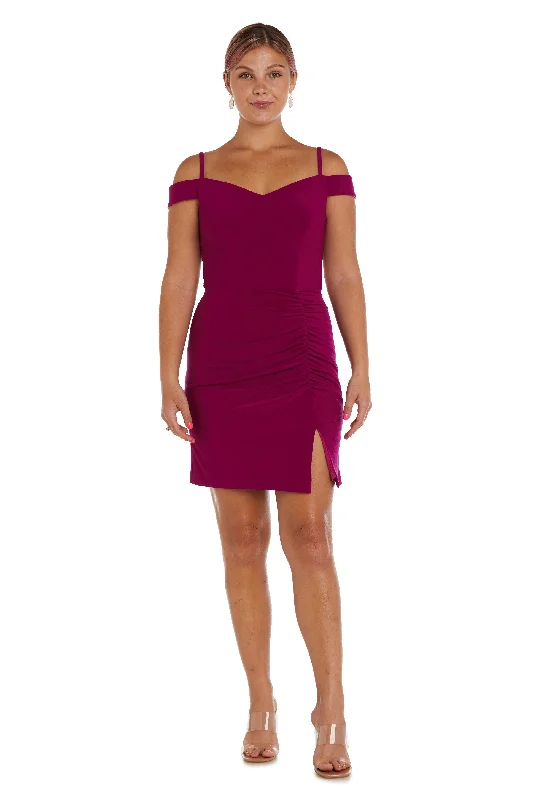 Discount Deals silk dressMorgan & Co 13043 Fitted Short Cocktail Dress
