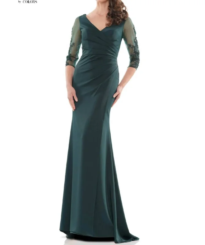 Act Now chic shift dressMv1146 In Deep Green