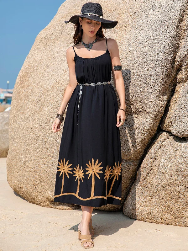 Price Drop Alert wrap-around dressEmbroidered Scoop Neck Midi Cami Dress
