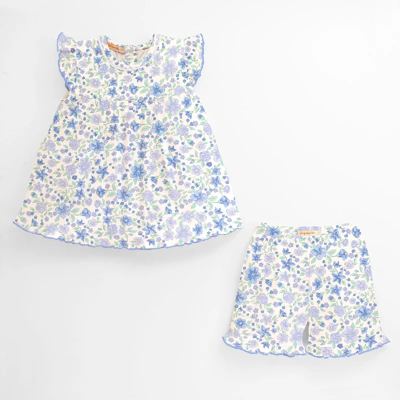 Hurry In boho-chic dressBlossom in Blue Short Set