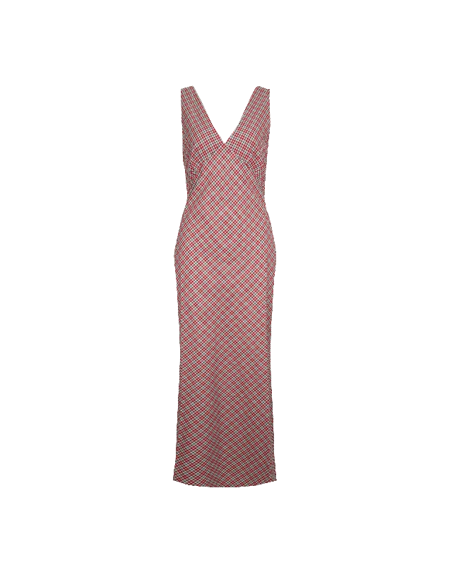 Markdowns ESME SLIP DRESS BLUE RASPBERRY TARTAN