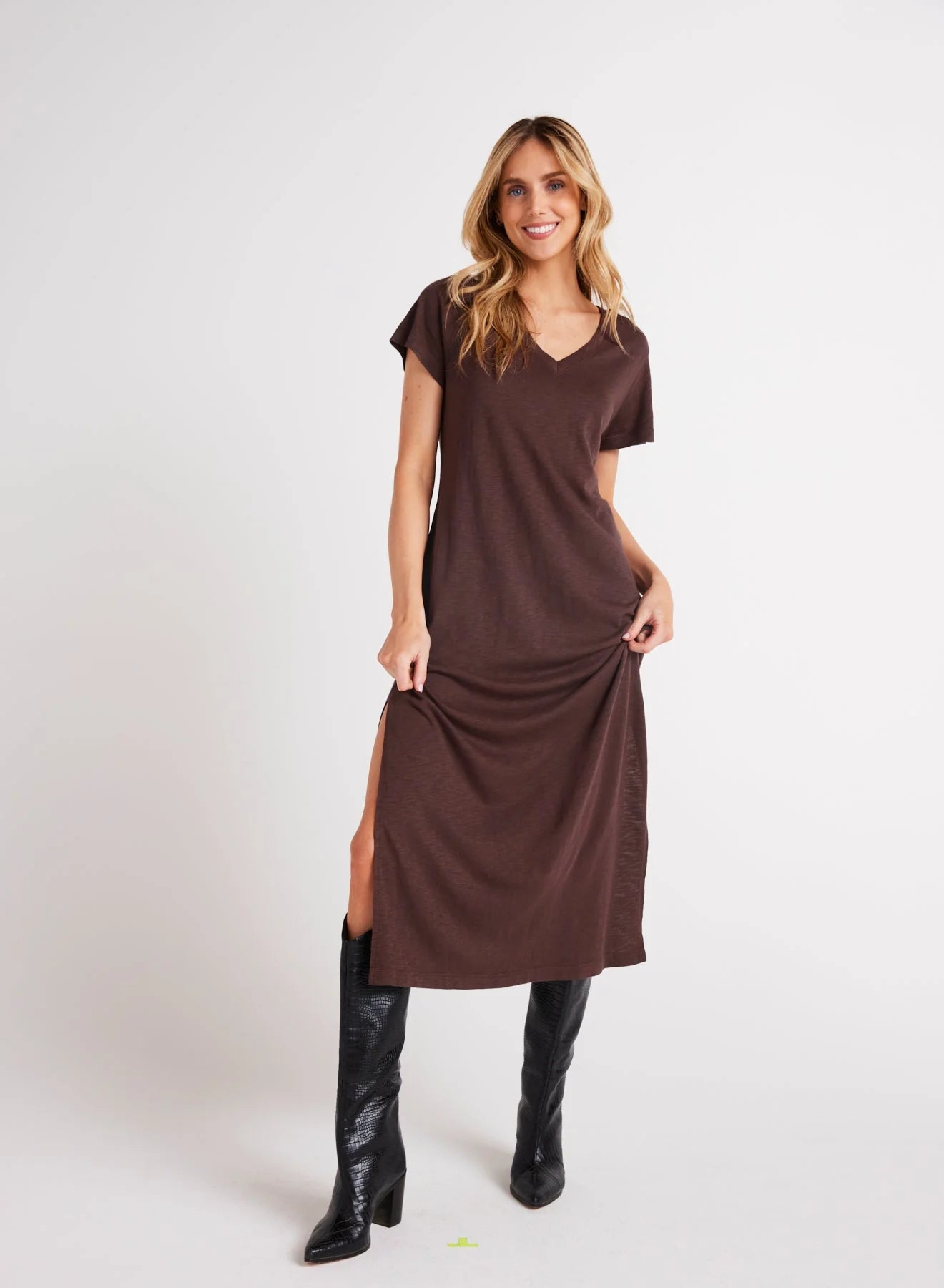 Special Offer layered dressKNIT V-NECK MAXI DRESS