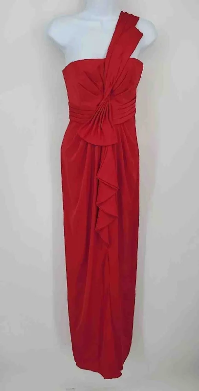 BCBG Red Satin Evening Gown Size 2  (XS) Dress