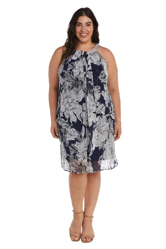 Steals and Deals elegant dressR&M Richards 9359W Short Plus Size Chiffon Dress