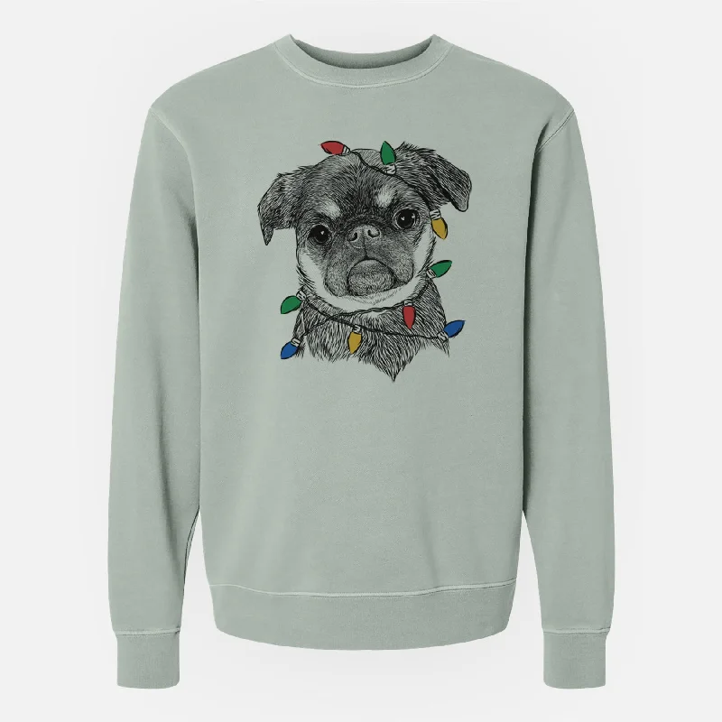 Special Promotion stylish sports hoodieChristmas Lights Simone the Brussels Griffon - Unisex Pigment Dyed Crew Sweatshirt Special Promotion stylish sports hoodieChristmas Lights Simone the Brussels Griffon - Unisex Pigment Dyed Crew Sweatshirt