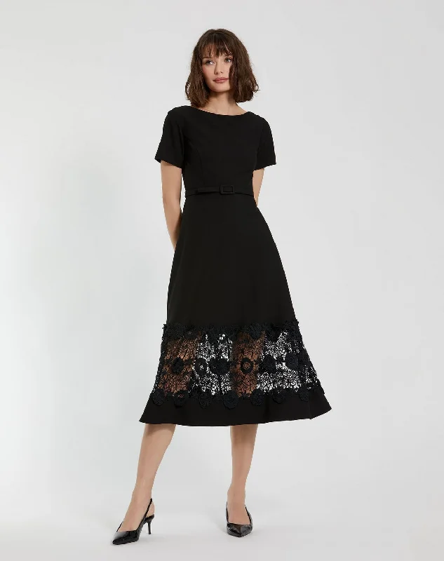 Price Fest structured dressMac Duggal 81206 Tea Length Formal Evening Dress