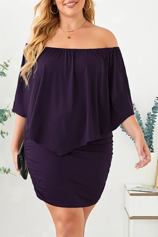Price Break casual dressFull Size Off-Shoulder Half Sleeve Dress