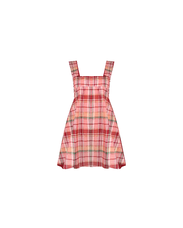 Super Sale MARGIE TIE MINI DRESS PEACHIE TARTAN