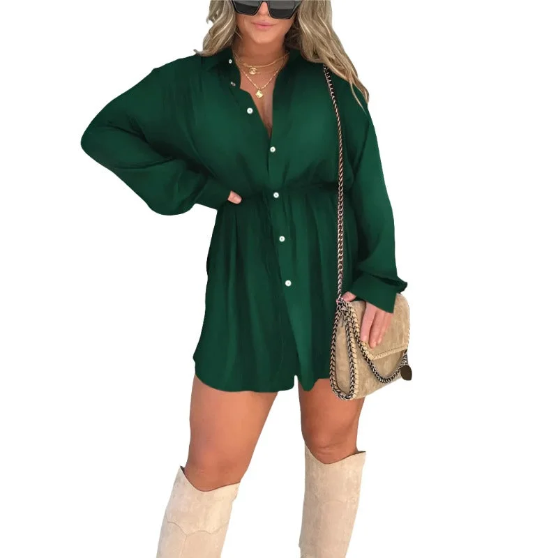 Women's Long Sleeve Jumpsuit  Shirt Dress