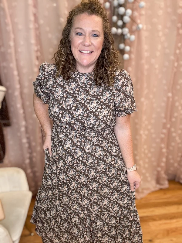 Midnight Madness Dear Diary Textured Print Midi Dress