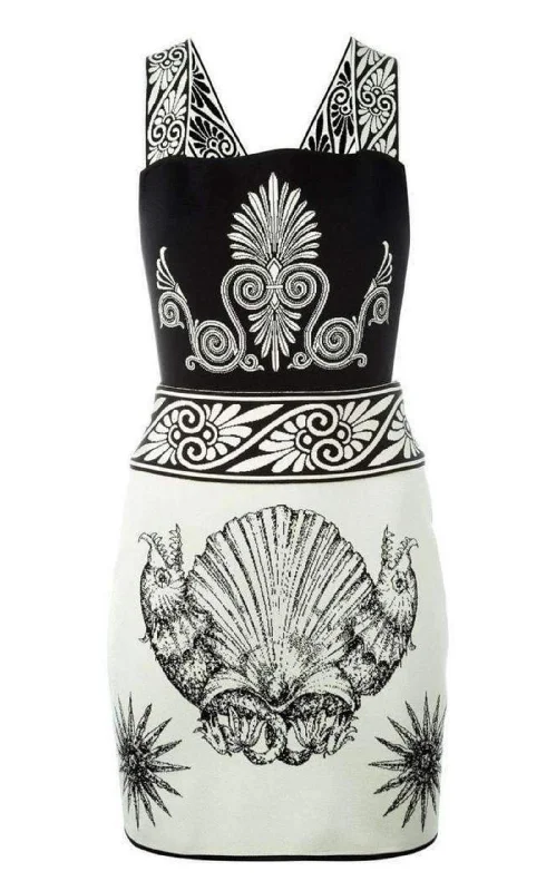 Big Discounts elegant dressShell-intarsia Stretch-Knit Dress