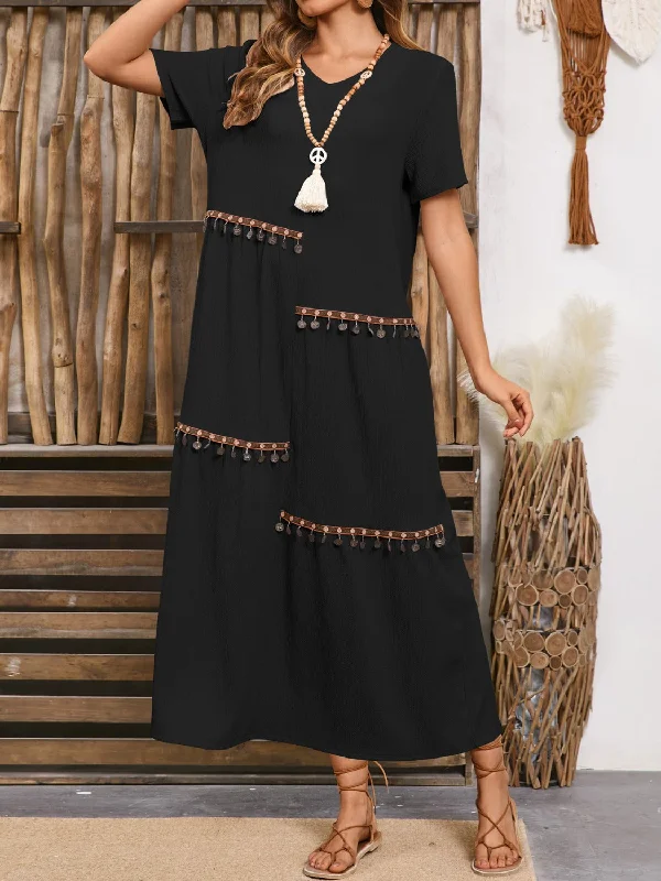 Extra Savings sleek midi dressV-Neck Short Sleeve Midi Dress