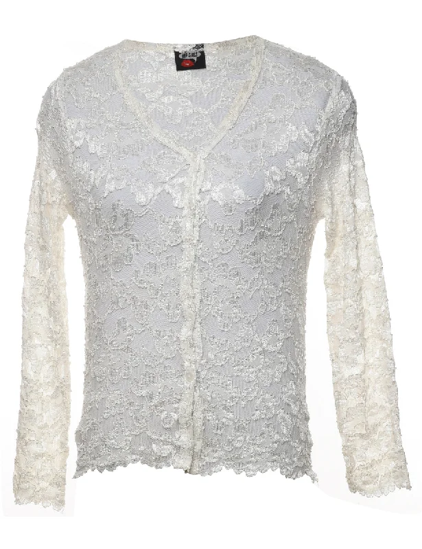 Special Discount versatile coatFloral Lace Blouse - S