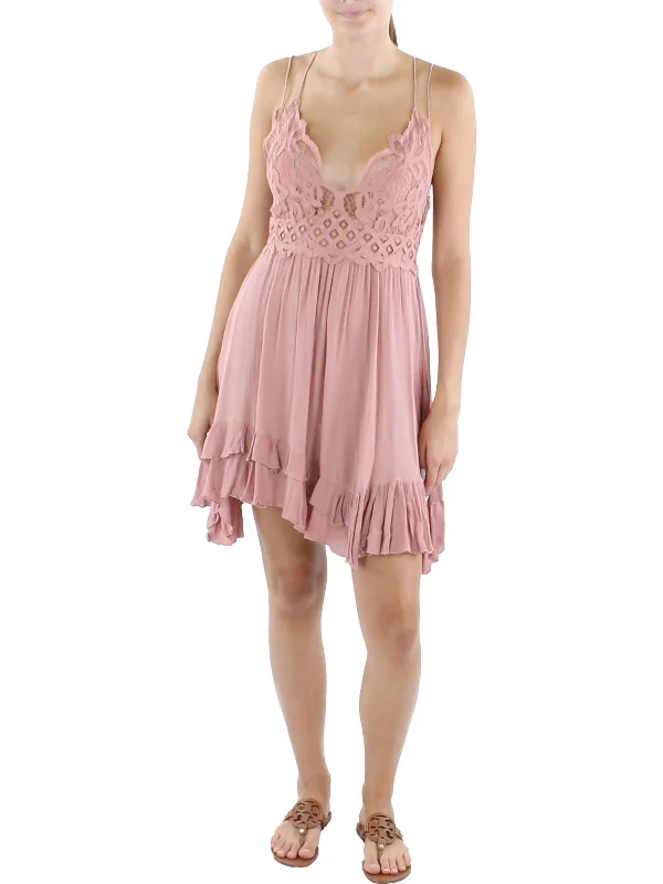 Customer Appreciation Sale silk dressAdella Womens Lace Mini Slip Dress