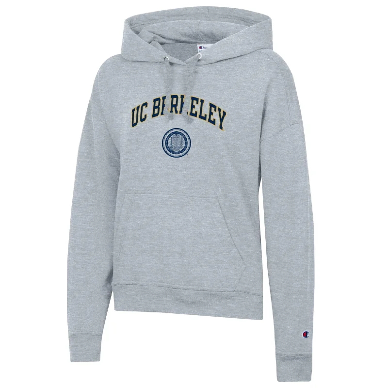 U.C. Berkeley arch & seal women's Champion fleece hoodie-Gray