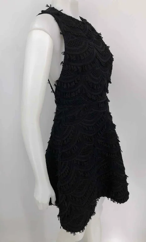 MAJE Black Tassel Sleeveless Size 1  (XS) Dress