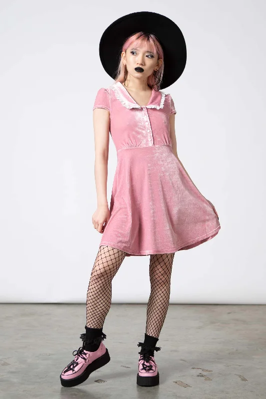 Deal Zone Every Mourning Collar Dress [PASTEL PINK] - Resurrect