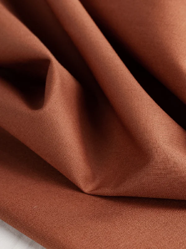 Lightweight Organic Cotton Stretch 6 oz Twill  - Gingerbread